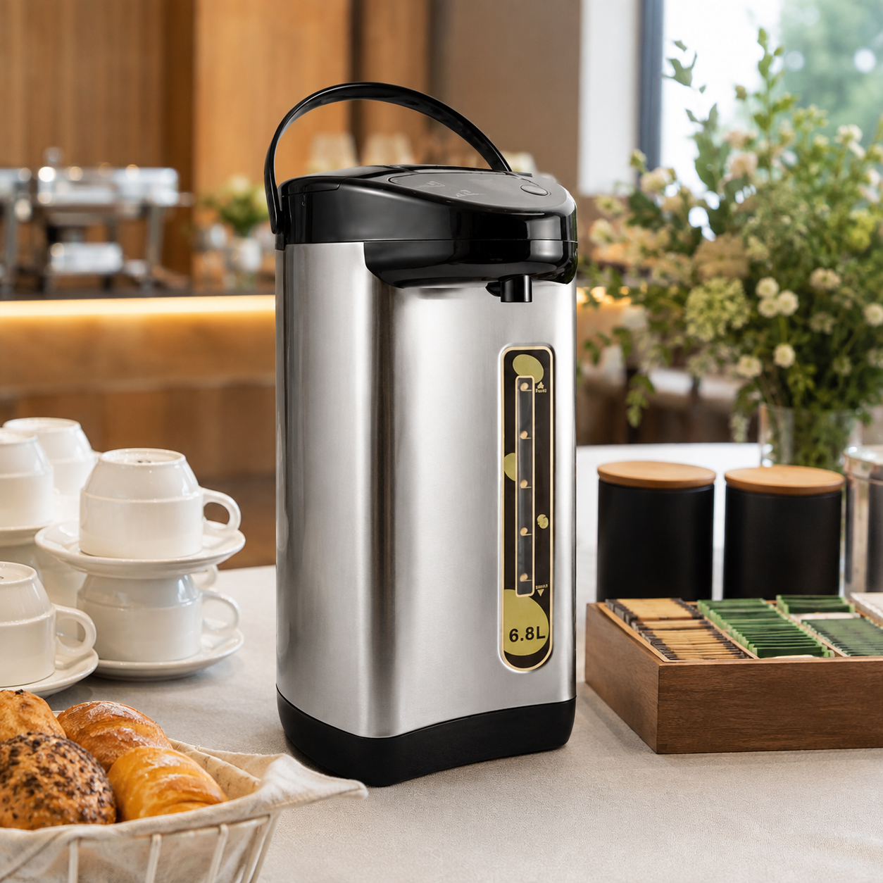 Termo Electrico Dispensador de Agua Caliente 6.8L Acero Inoxidable
