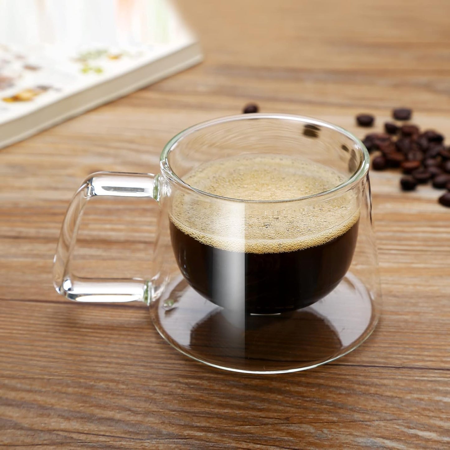 Taza para Café en Cristal Borosilicato Doble Fondo 200ml