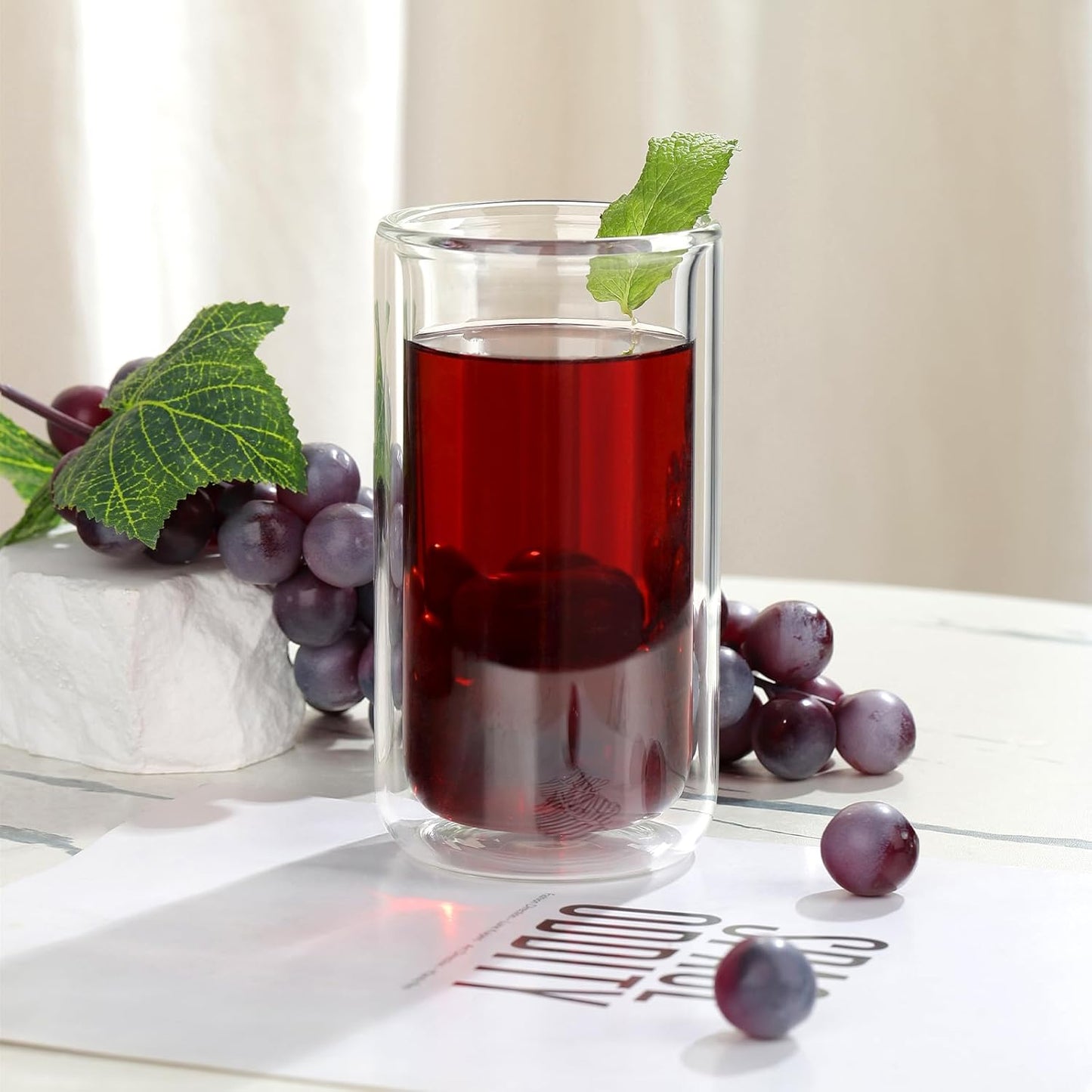 Vaso para Cóctel Vidrio Borosilicato 350ml Doble Fondo