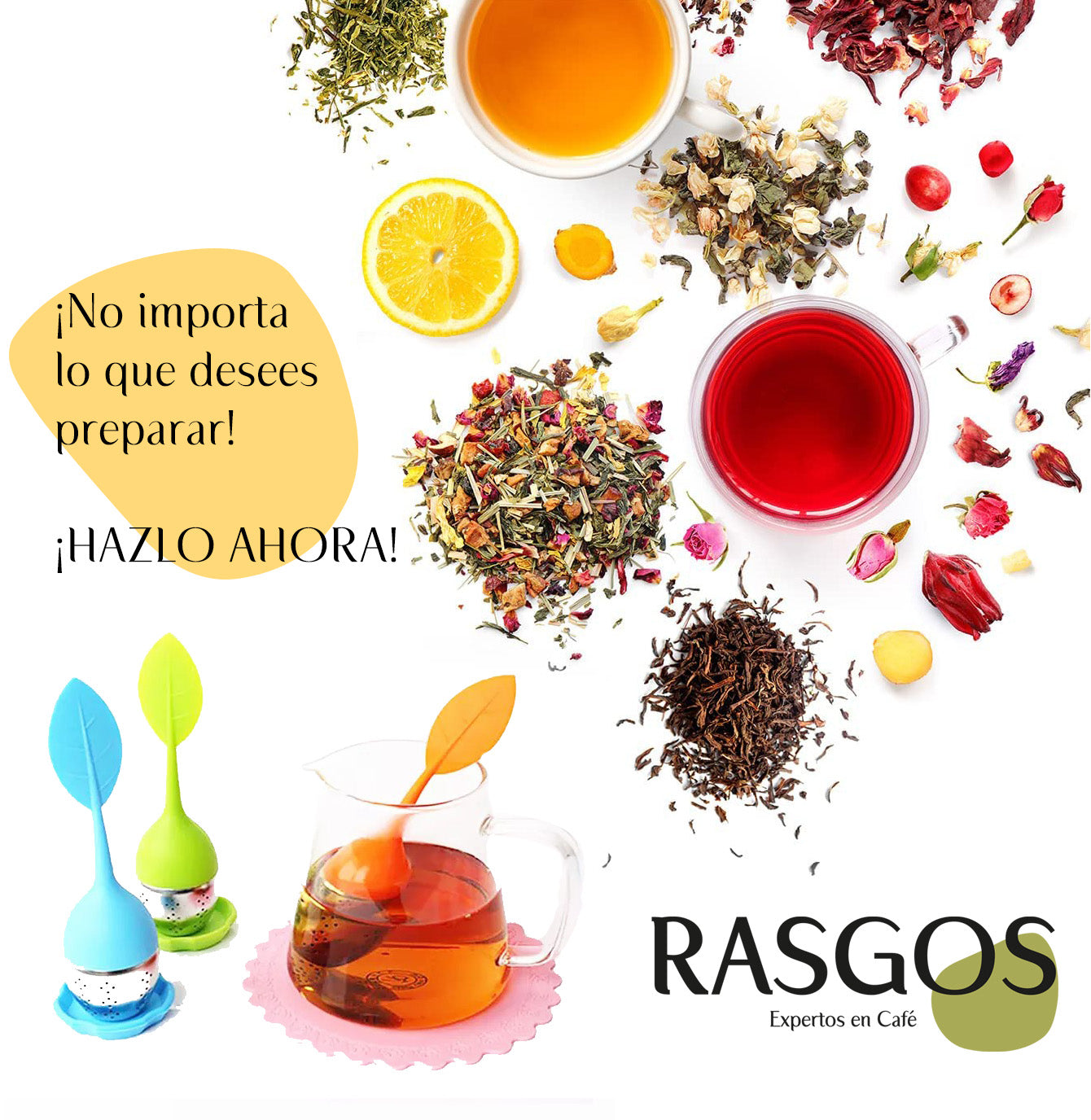 Infusor de Té Hoja Rosa en Silicona y Acero Inoxidable