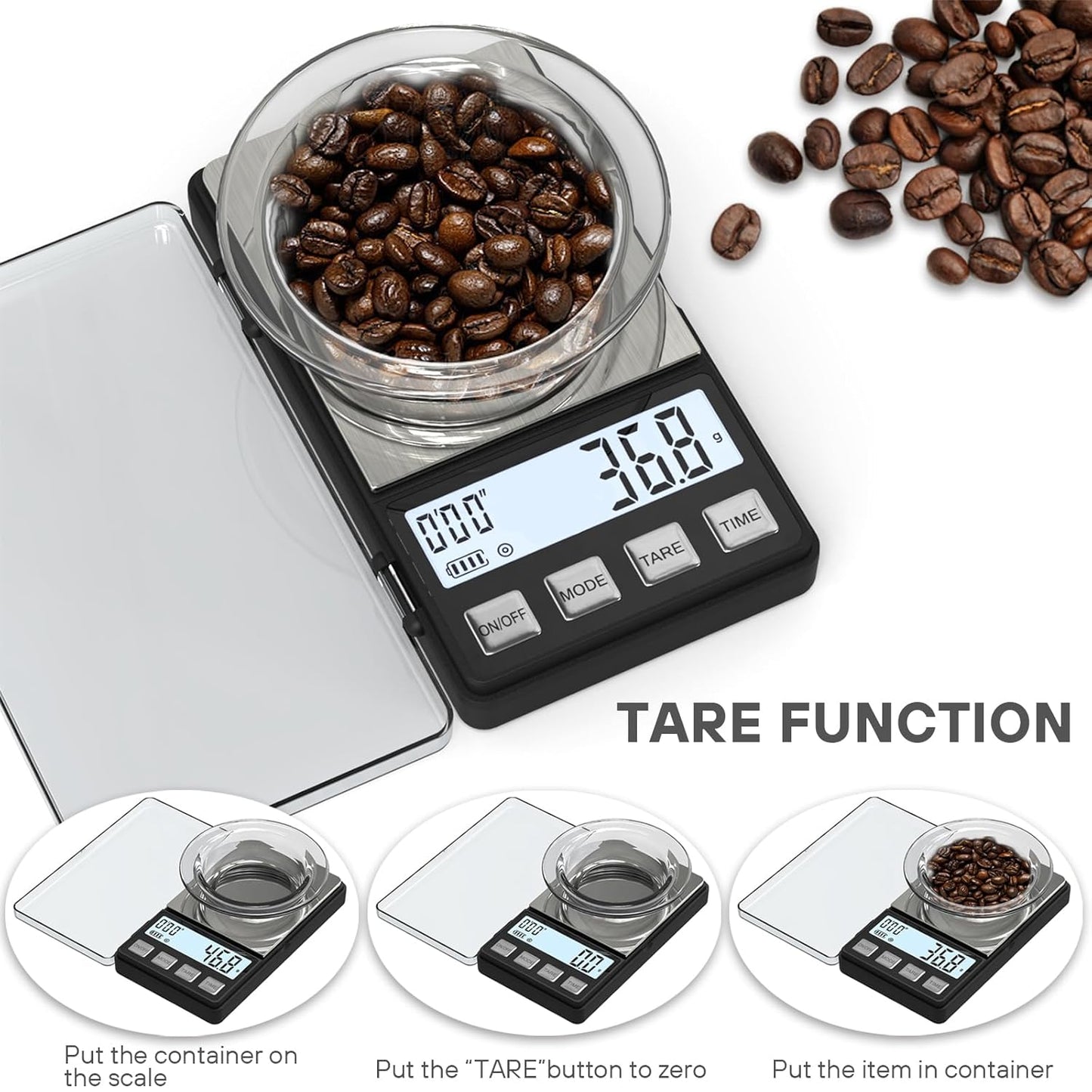 Gramera para Café Espresso Digital Pequeña con Temporizador