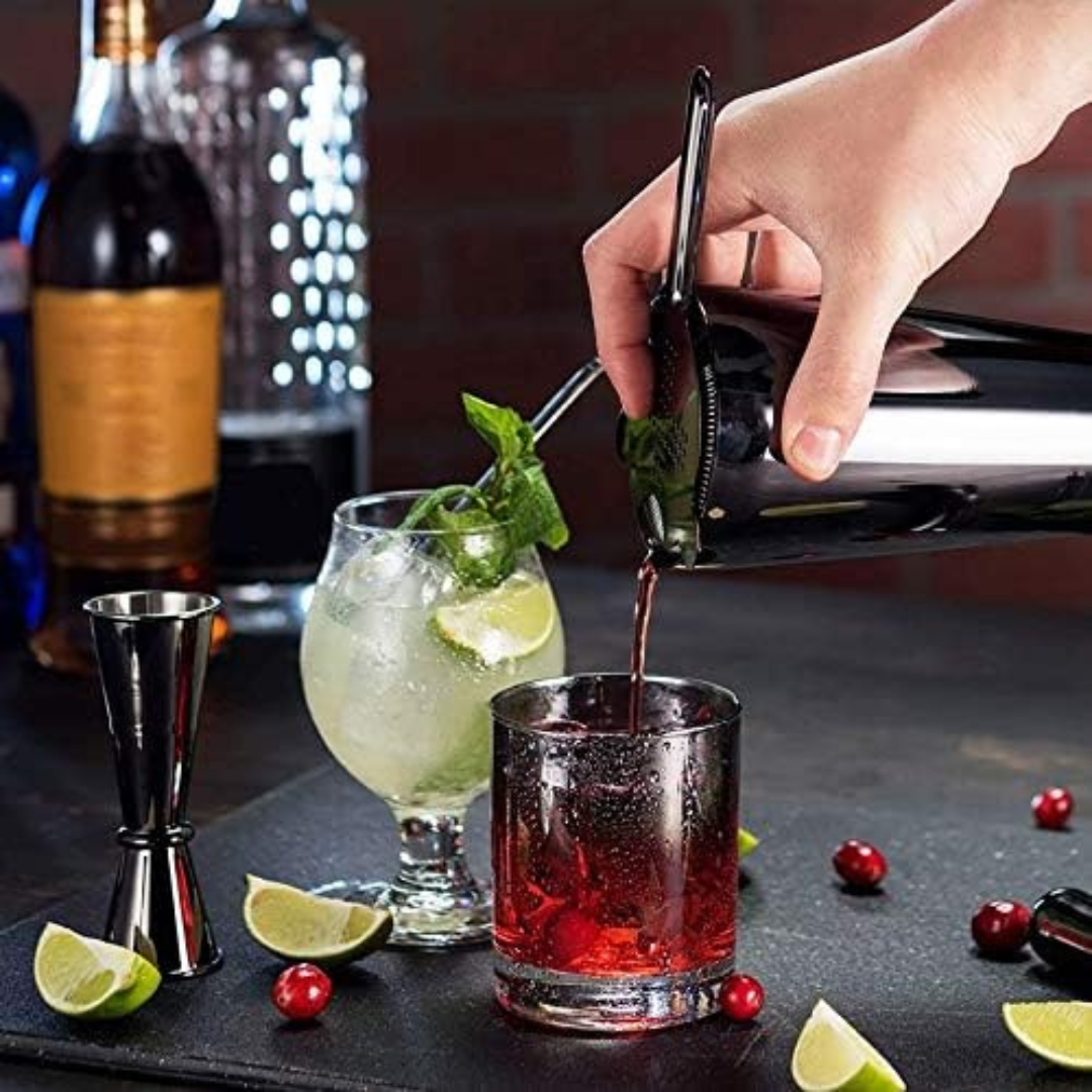 Juego Coctelero Completo Color Plata para Barman en Acero Inoxidable