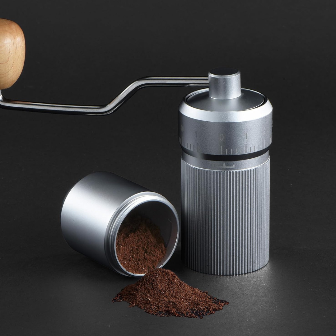 Molinillo Manual Pro Ajustable de Precisión Plateado