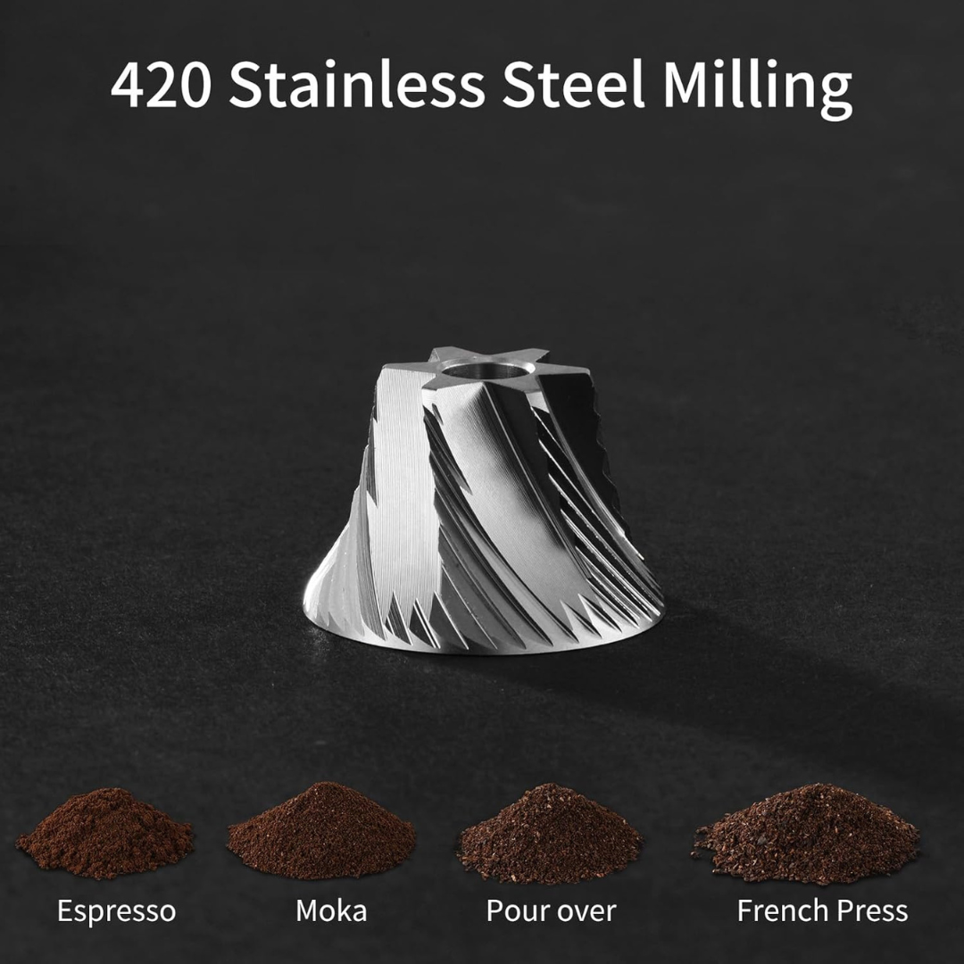 Molinillo Manual Pro Ajustable de Precisión Plateado