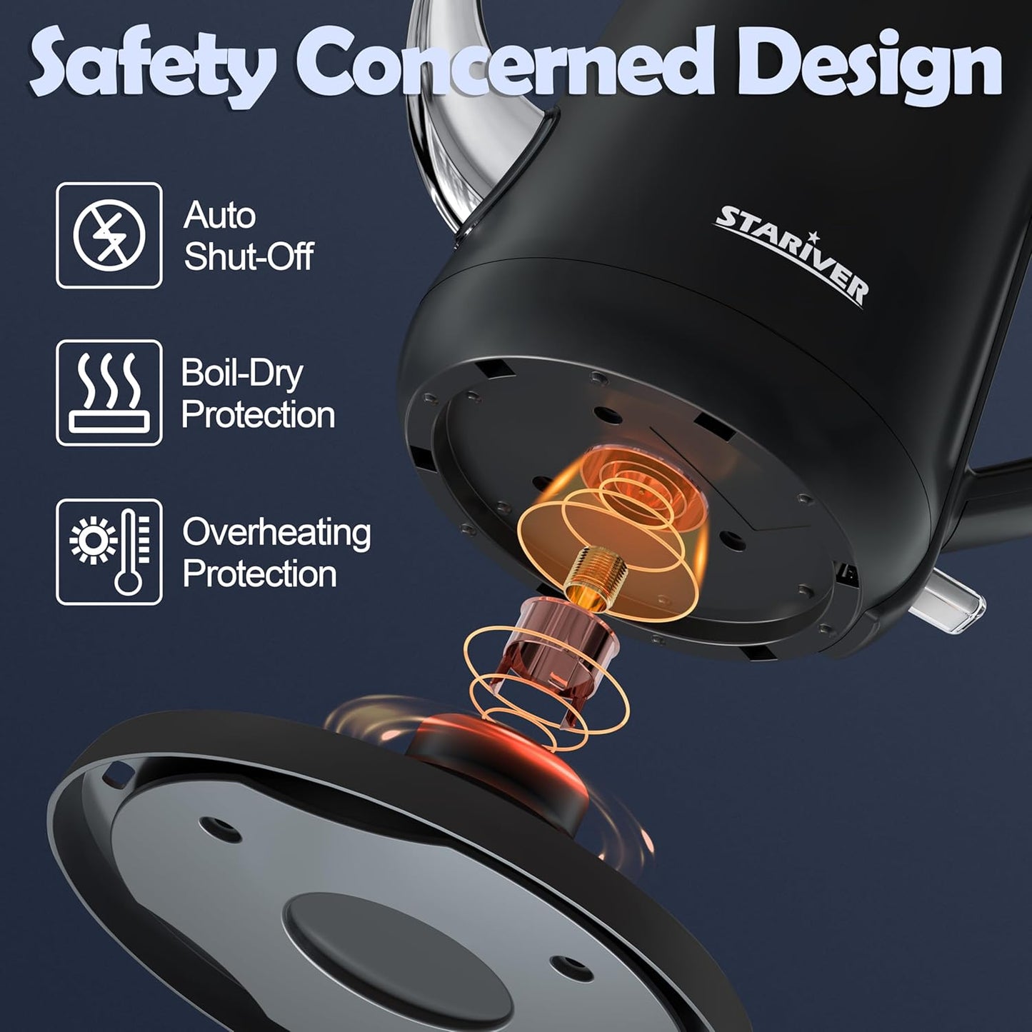 Hervidor Stariver Cuello de Cisne Negro 0.8Lt