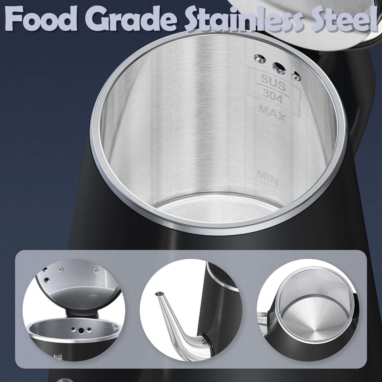 Hervidor Stariver Cuello de Cisne Negro 0.8Lt