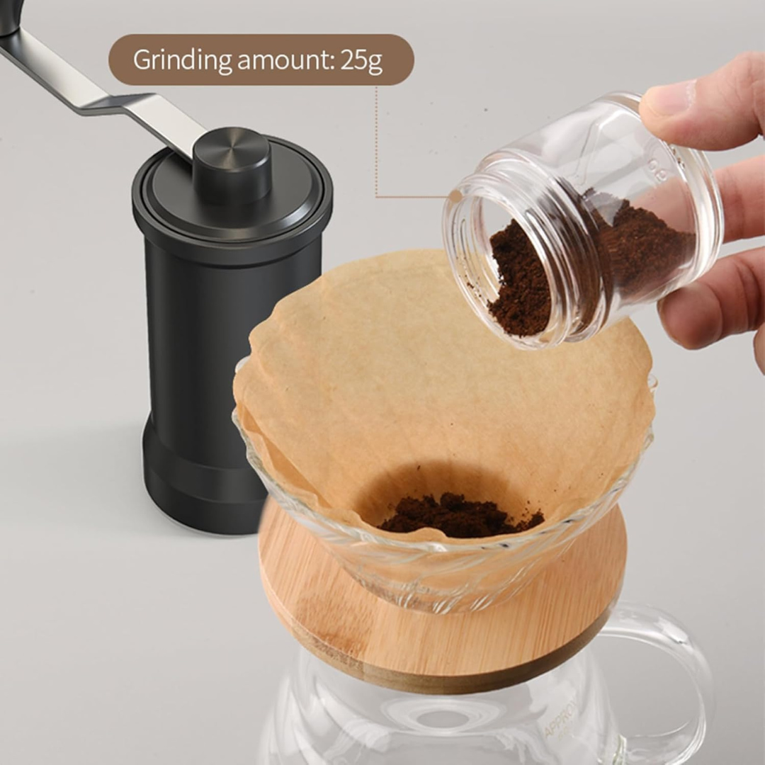 Molinillo Negro Manual para Café Profesional de Precisión con Muelas en Acero Inoxidable 30gr