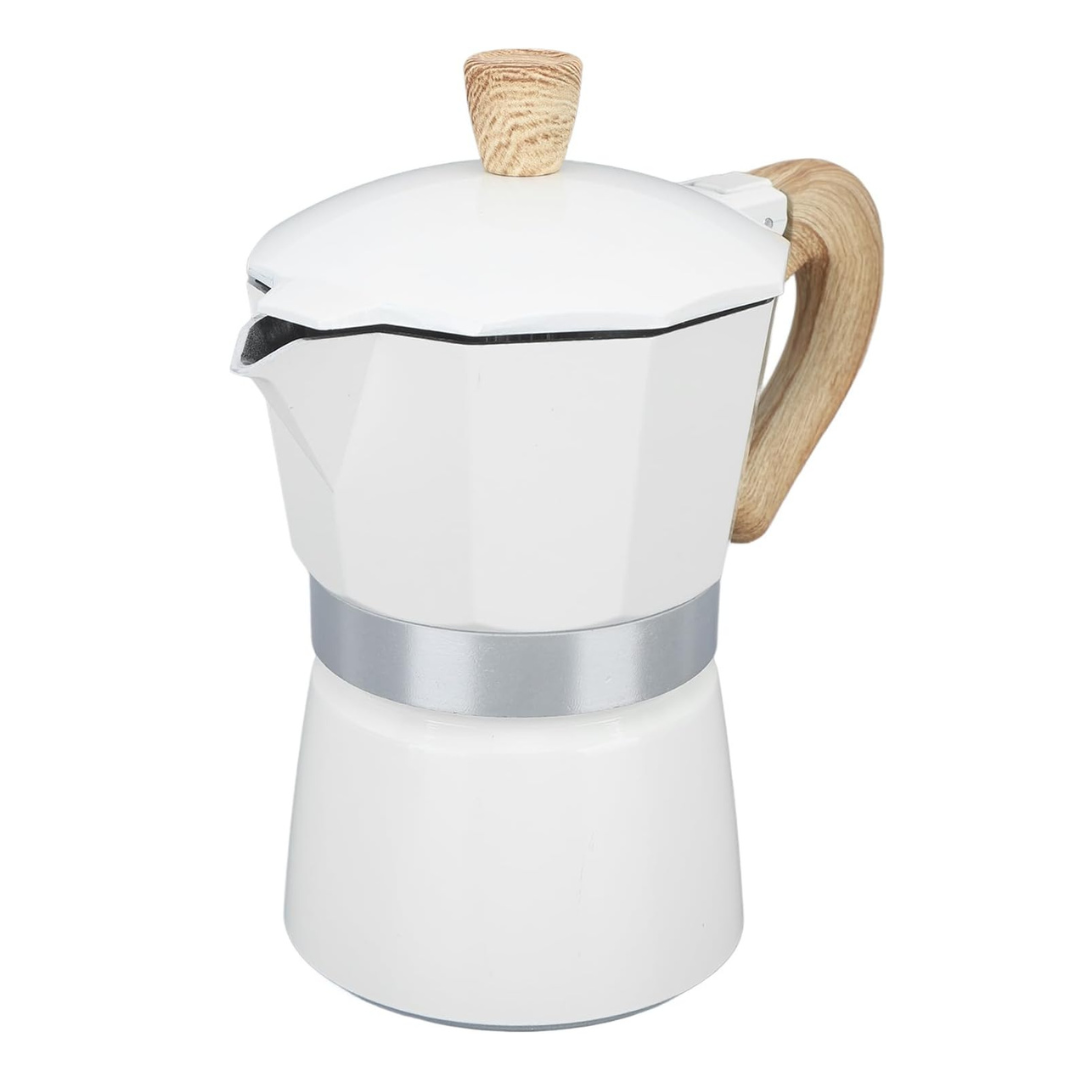 Cafetera Italiana Moka 150 ml Aluminio Color Blanco 3 Tazas