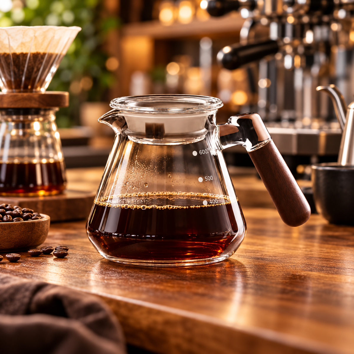 Server Cafe Borosilicato Mango Madera 600 ml