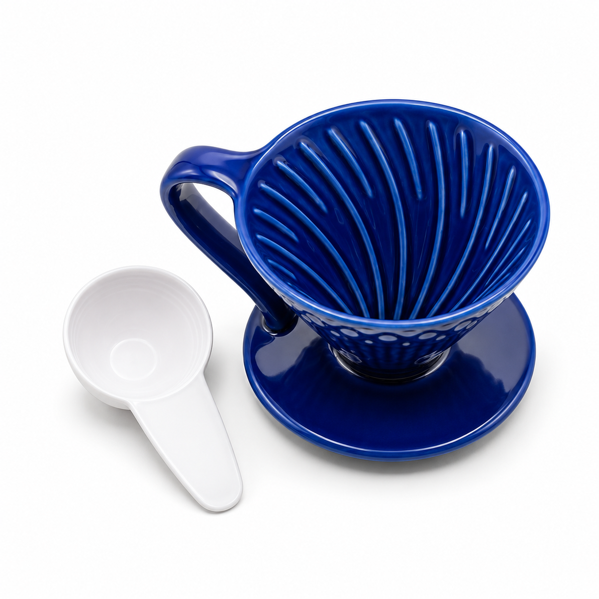 Kit V60 Ceramica Azul 02 con Cuchara Medidora