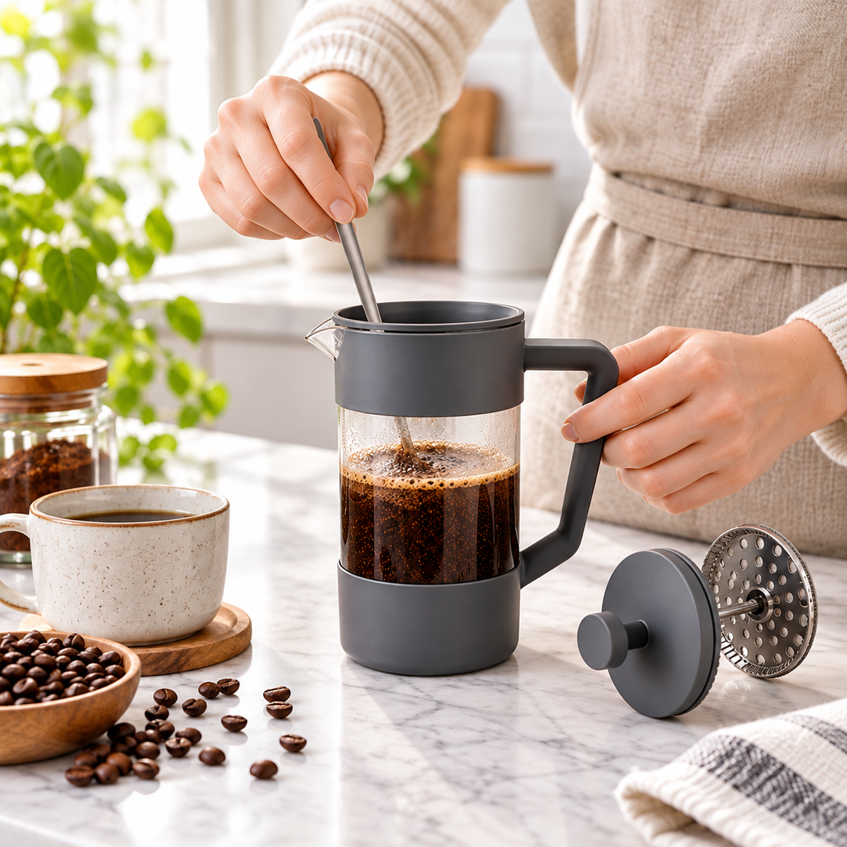 Cafetera Prensa Francesa Gris 350 ml