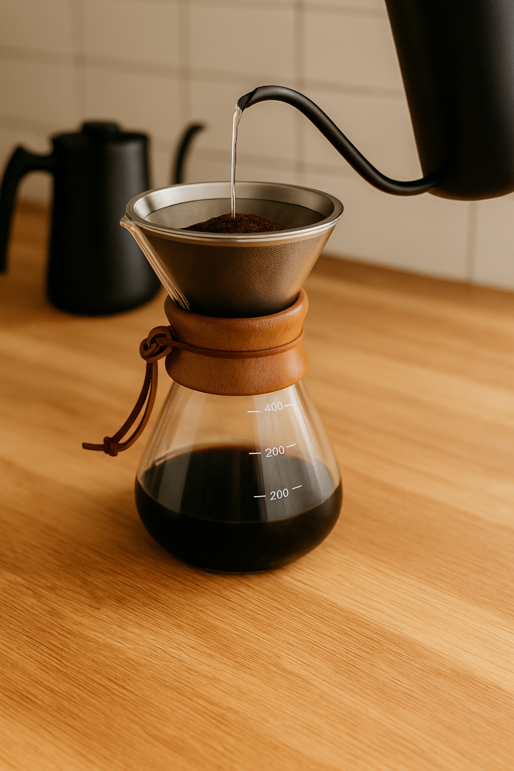 Kit Chemex 400ml Filtro Acero Inoxidable y Café Especial