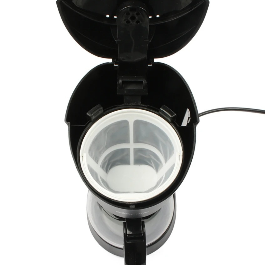 Cafetera Eléctrica Negra para el Hogar u Oficina – 6 Tazas, 600 W