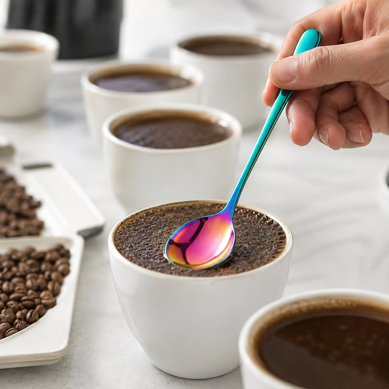 Cuchara Tornasolada para Cafe Postres y Degustacion