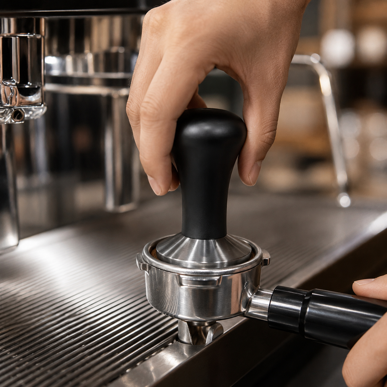 Tamper para Cafe 58mm Maquina Espresso en Acero Inoxidable