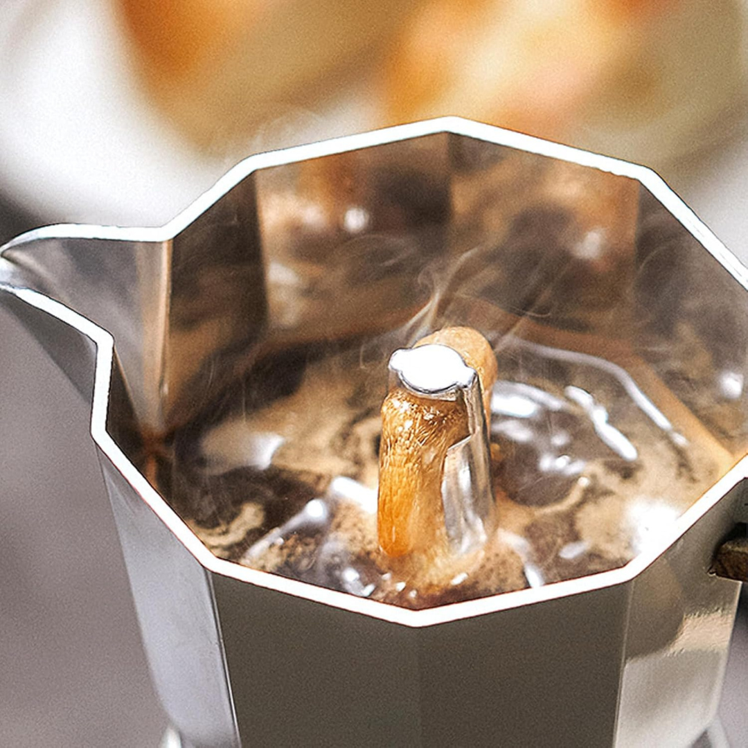 Cafetera Italiana Moka 150 ml Aluminio Color Blanco 3 Tazas