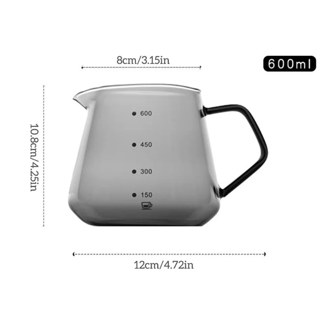 Servidor Pro de Café Gris Cristal Borosilicato 600ml