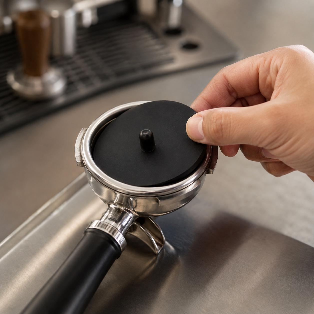 Filtro Ciego de Silicona para Limpieza de Máquina Espresso