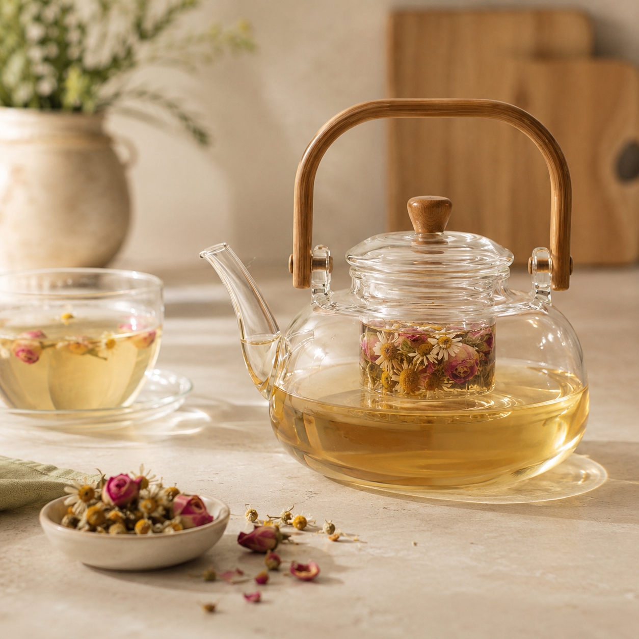 Tetera de Vidrio Borosilicato con Infusor 800ml