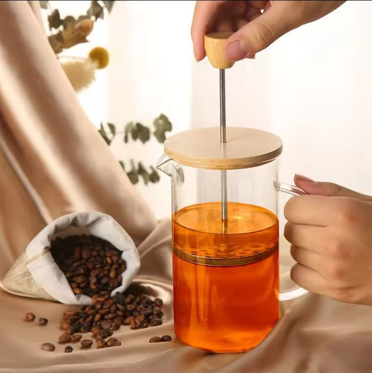 Cafetera Prensa Francesa 600ML Diseño Exclusivo y Natural en Bambú
