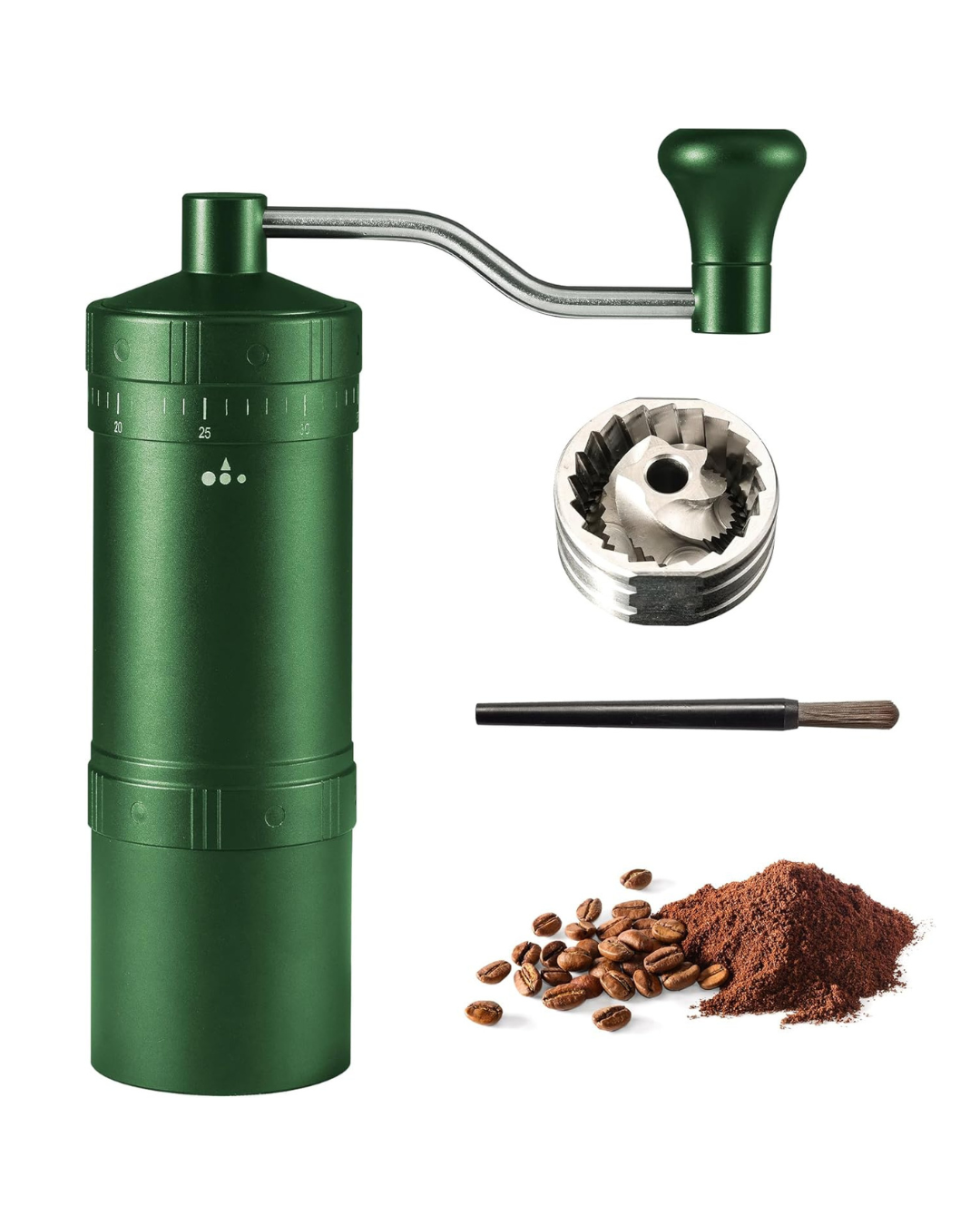 Molino Pro Molienda Ajustable Verde Muelas en Acero Inoxidable 30g