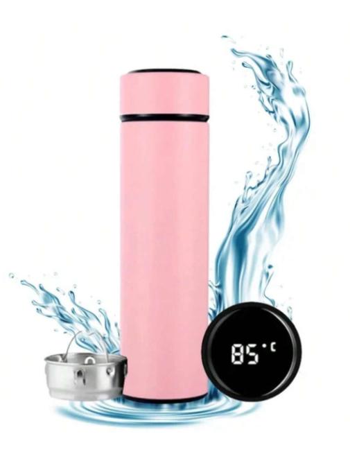 Termo Rosa para Conservar Temperatura y Termometro Digital 500ml