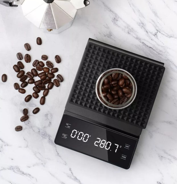 Gramera Pro Bascula Negra LED Temporizador