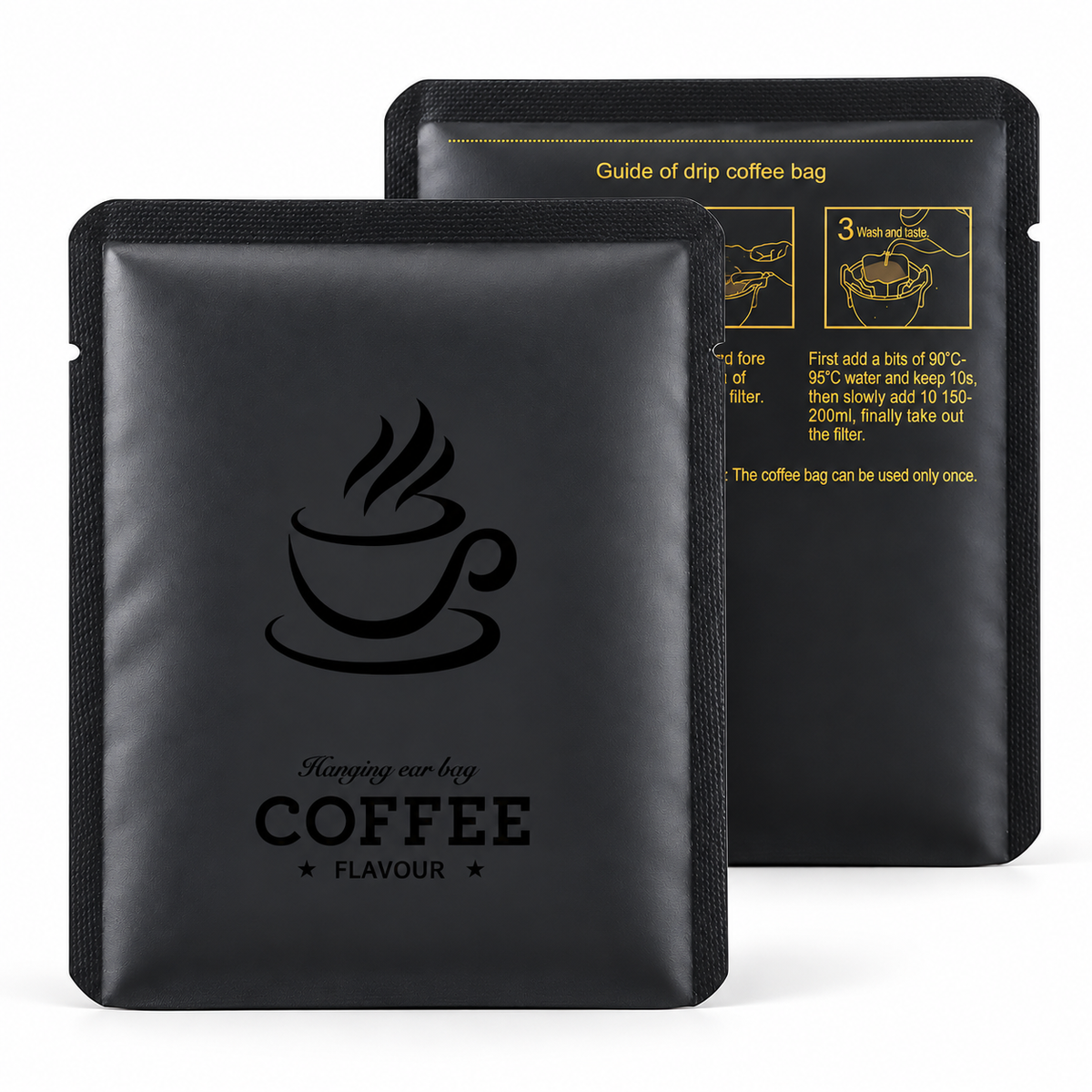 Sachet Protector Coffe Drips Termosellable Negro Mate x 50 Uds
