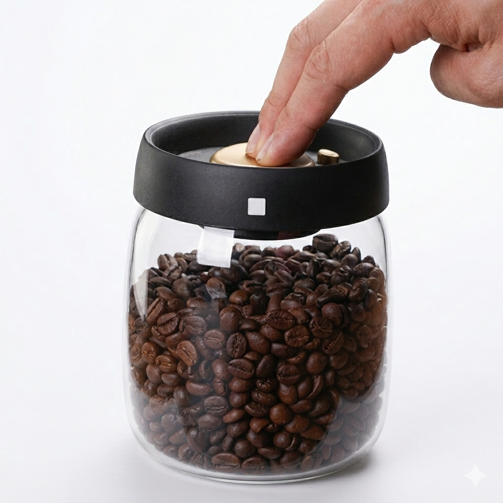 Envase Frasco con Tapa Hermetica para Almacenar Cafe Grano 250g