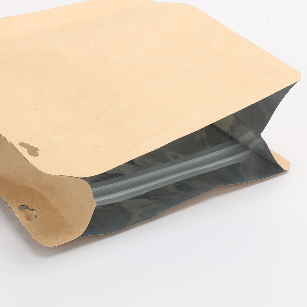Bolsa Empacar Cafe 250g Kraft con Valvula Desgasificacion y Ziploc