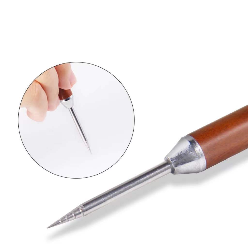 Lapiz de Arte Latte Doble Punta con Mango de Madera Estuche Metalico Barista