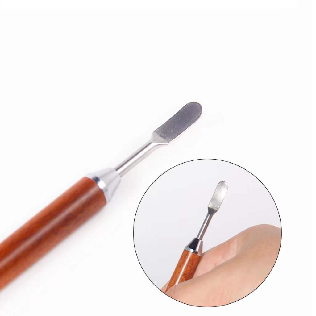 Lapiz de Arte Latte Doble Punta con Mango de Madera Estuche Metalico Barista