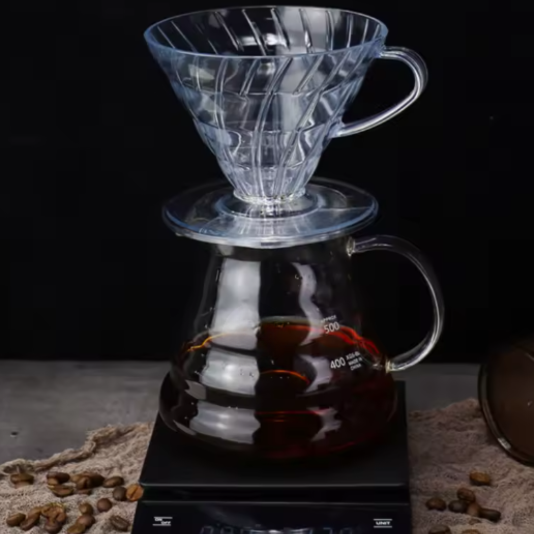 Kit V60 para Compartir | Cafetera V60-02 + 2 Vasos de Doble Fondo 80 ml + Server 01 + Café Insignia + Caja Tipo Regalo