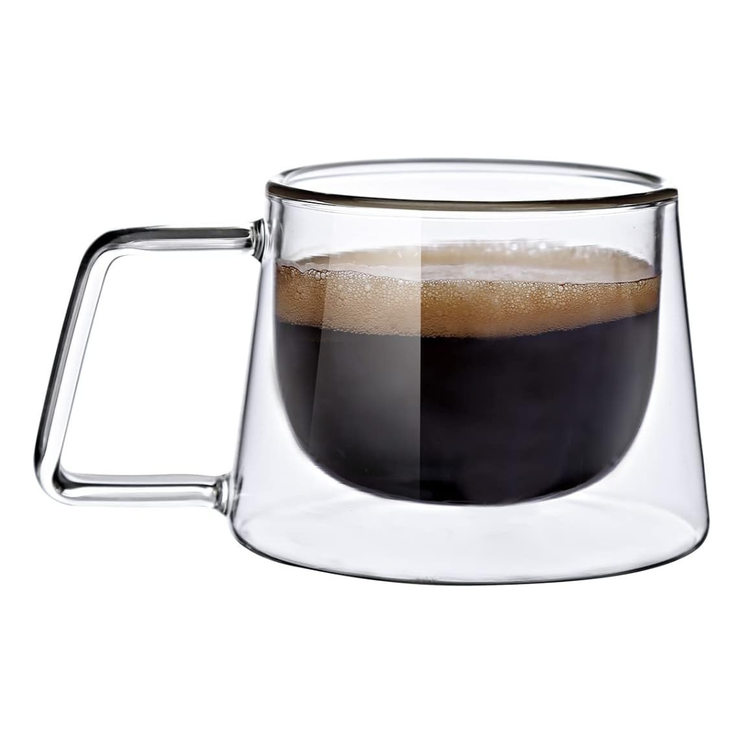 Taza para Café en Cristal Borosilicato Doble Fondo 200ml