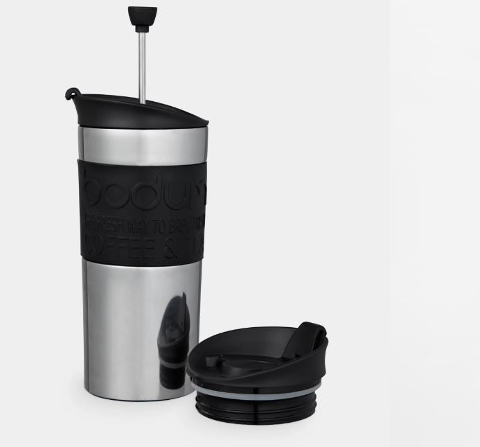 Termo Prensa Bodum Viajero Negra Acero Inoxidable 450ml