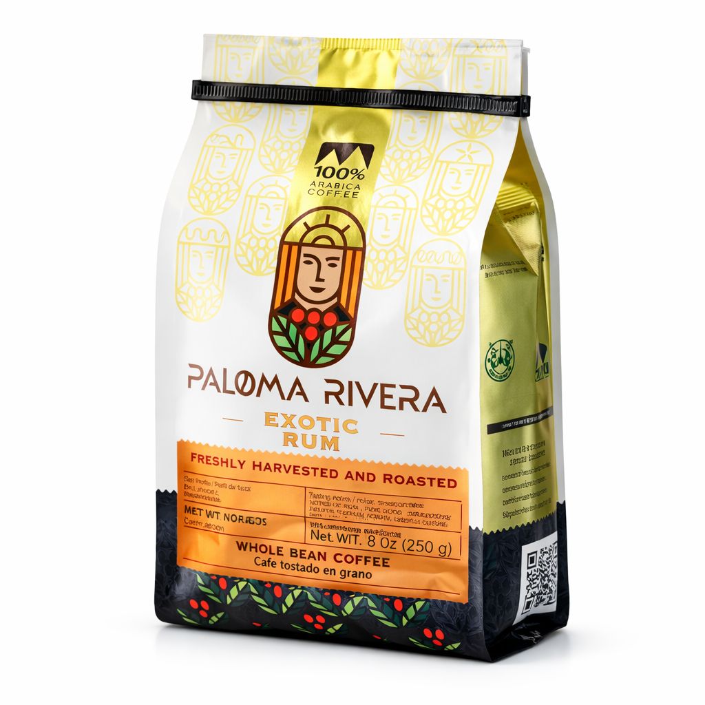 Cafe Grano o Molido Sabor a Ron Tueste Medio Infusionado 250g