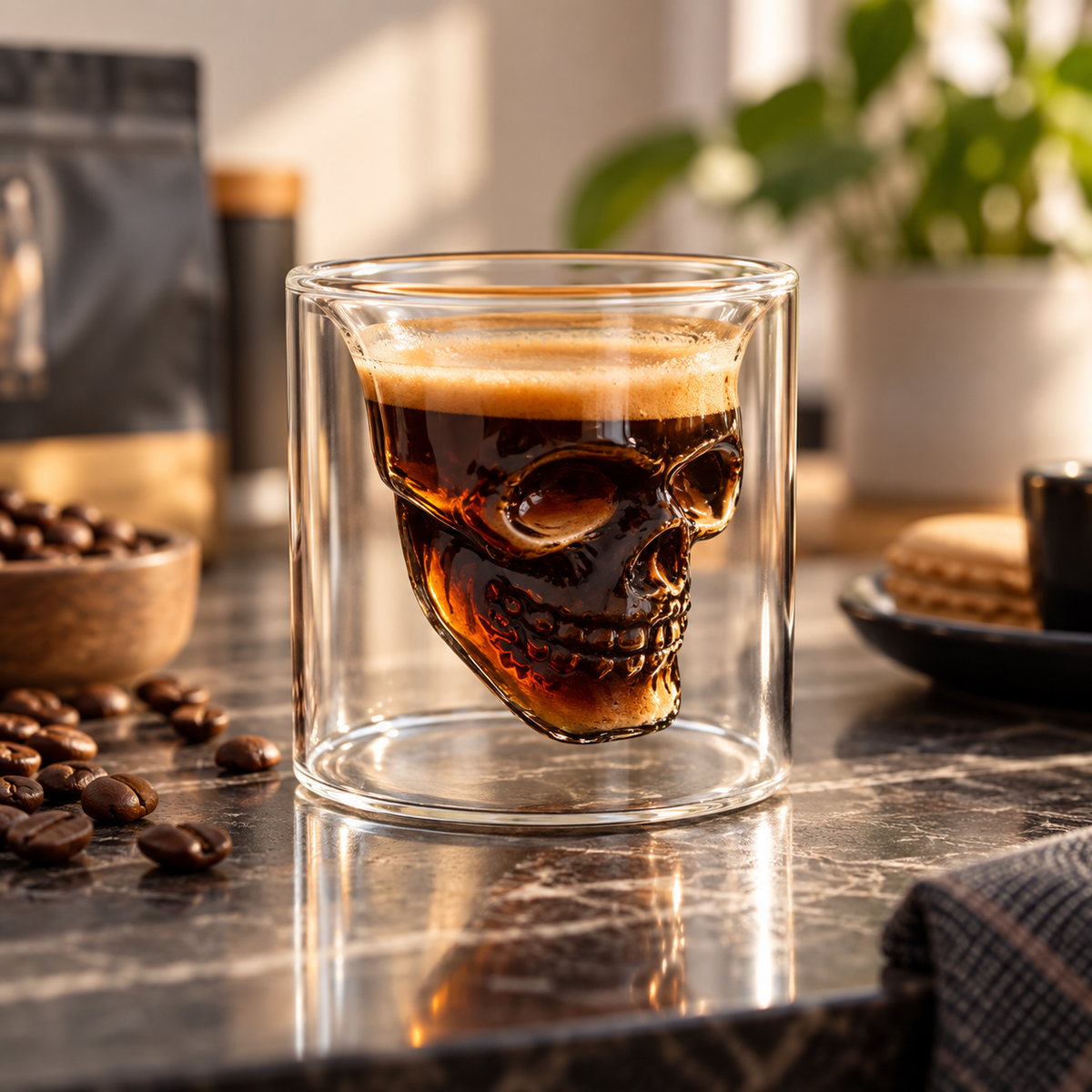 Vaso Calavera 3D de Borosilicato 75 ml