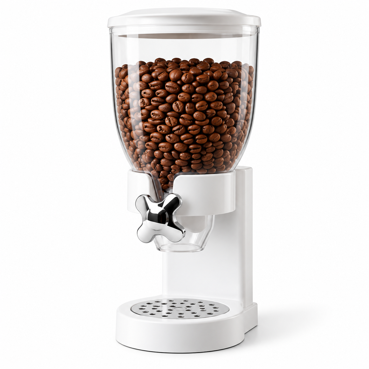 Dispensador Grano y Alimentos Individual Blanco con Dosificador