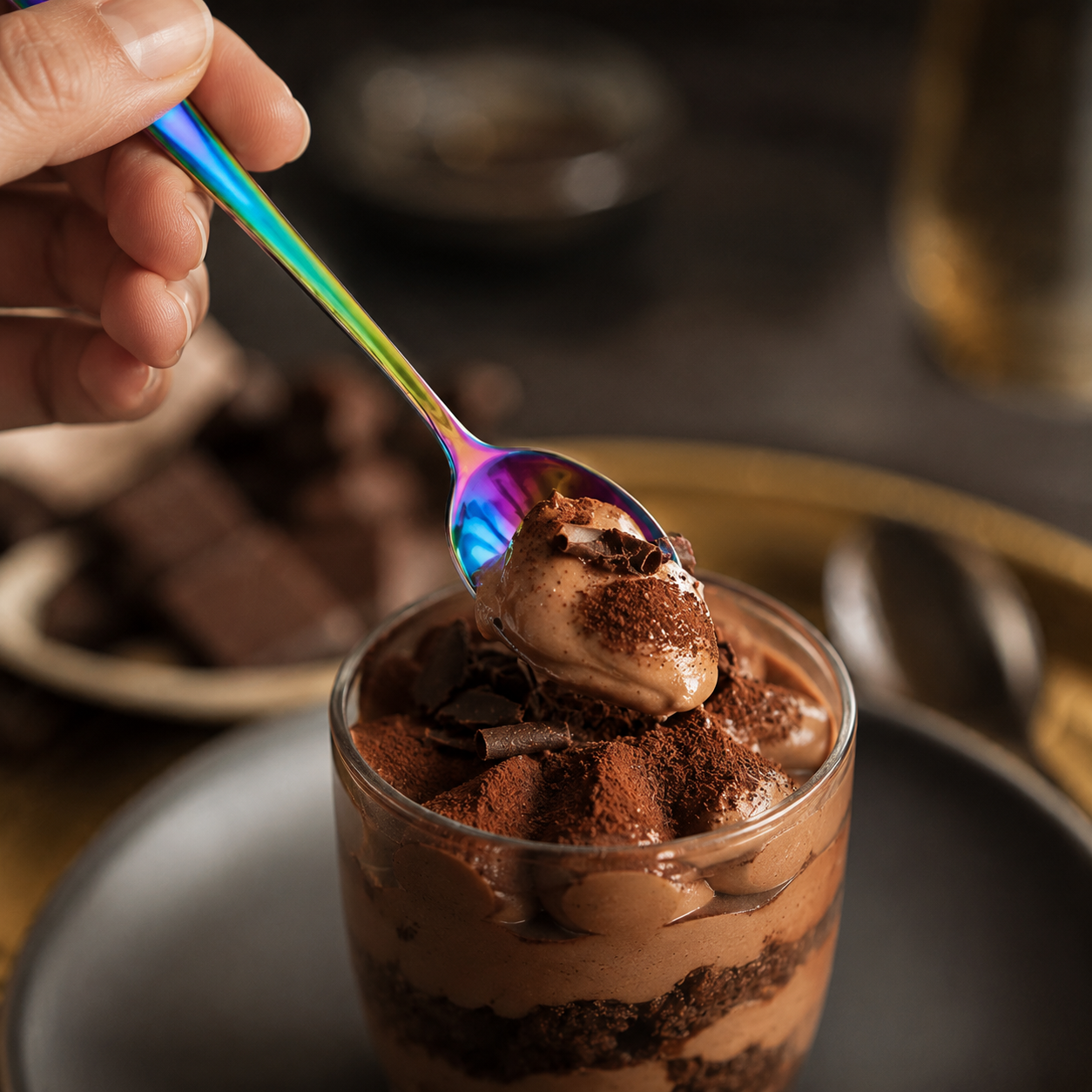 Cuchara Tornasolada para Cafe Postres y Degustacion