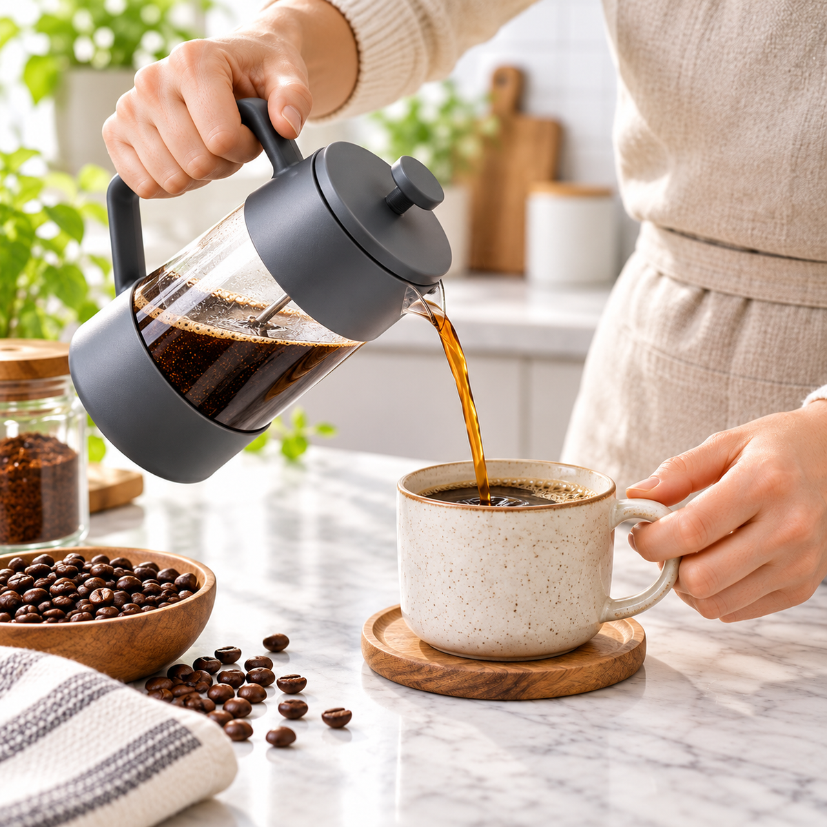 Cafetera Prensa Francesa Gris 350 ml