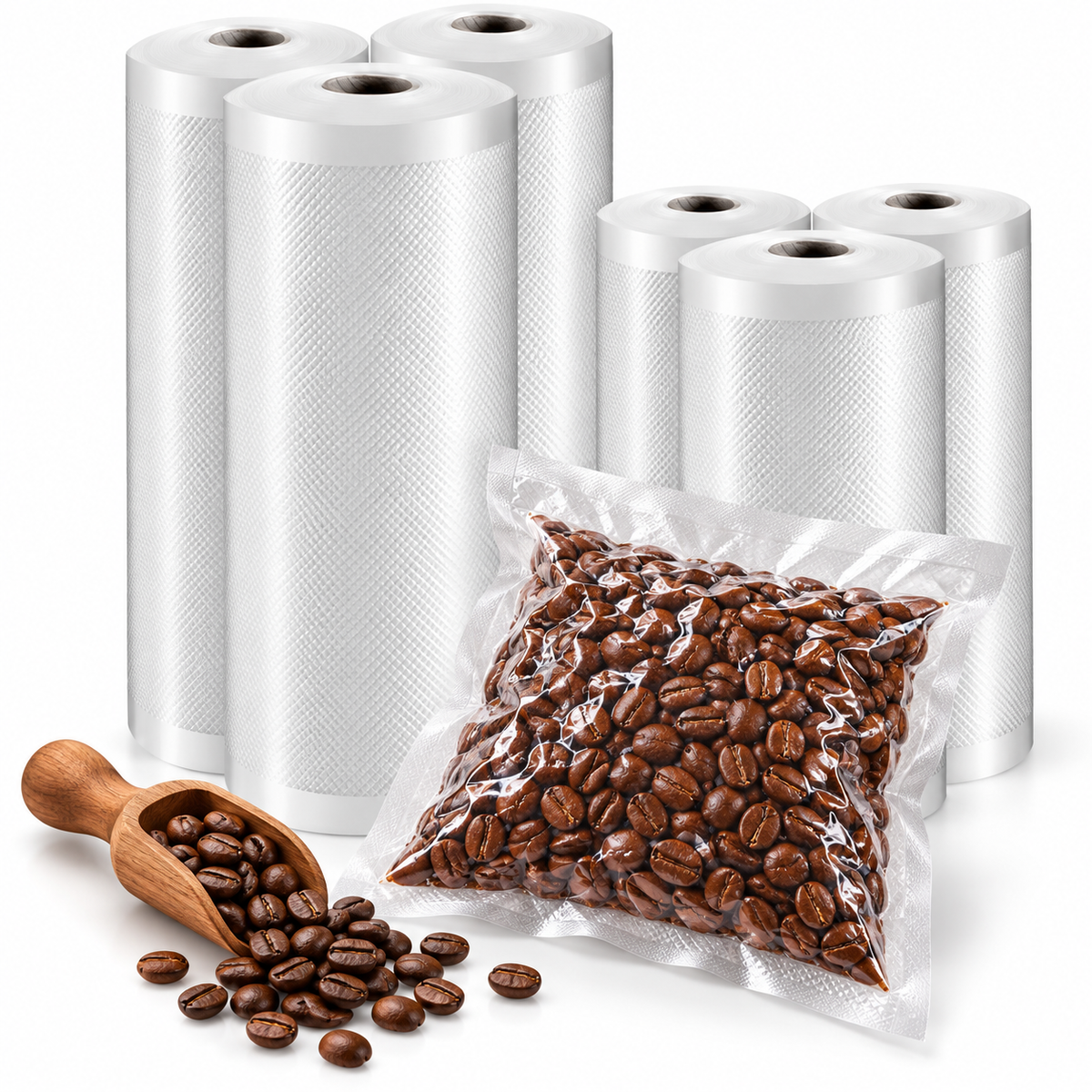 Rollos para Selladora al Vacio x6 | 8" y 11" para Cafe y Alimentos