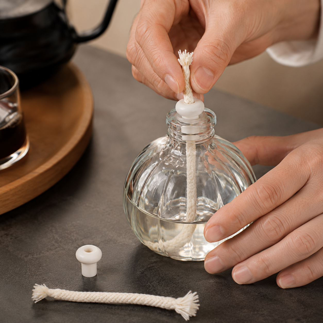 Mecha de Repuesto con Cabezal Ceramico para Mechero Quemador, Sifon Japones y Lamparas de Aceite o Alcohol Industrial