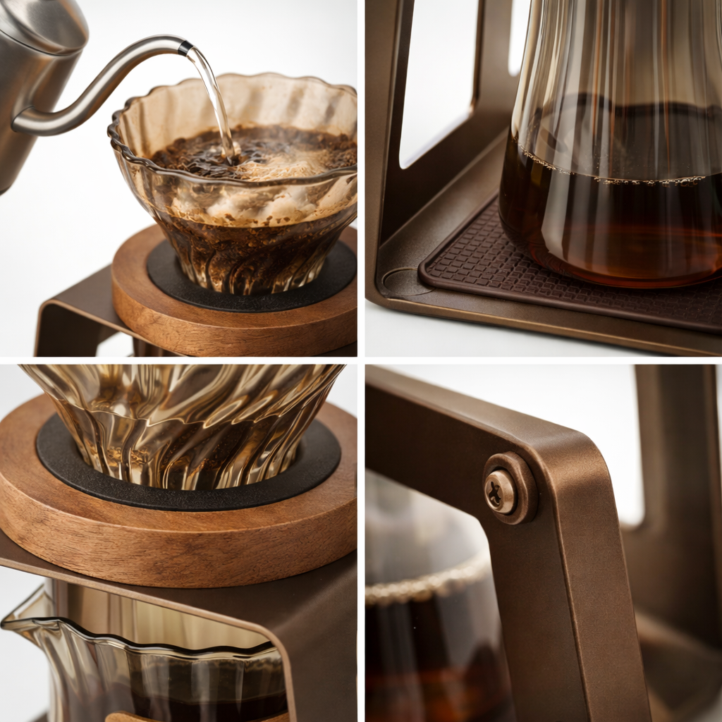 Kit Elegante Cafe V60 con Base Dripper y Server