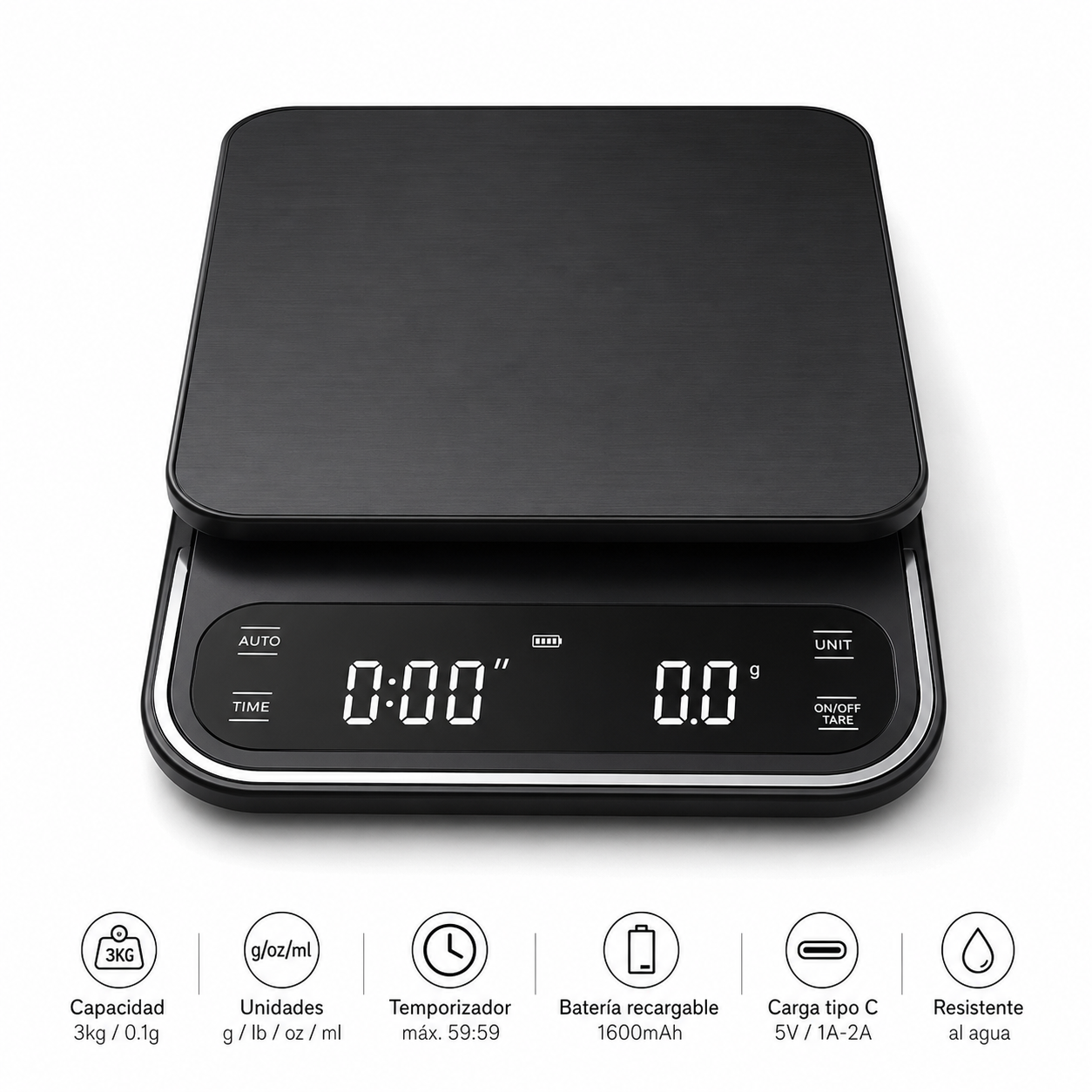 Gramera Profesional con Temporizador 0.1g hasta 3 Kg