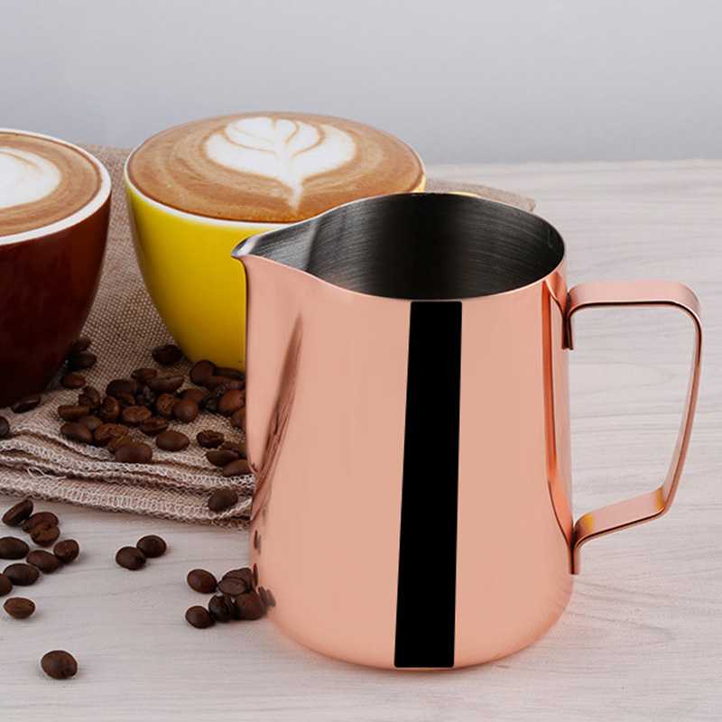 Jarra Cremadora para Espumar Leche Arte Latte Oro Rosa 350 ml