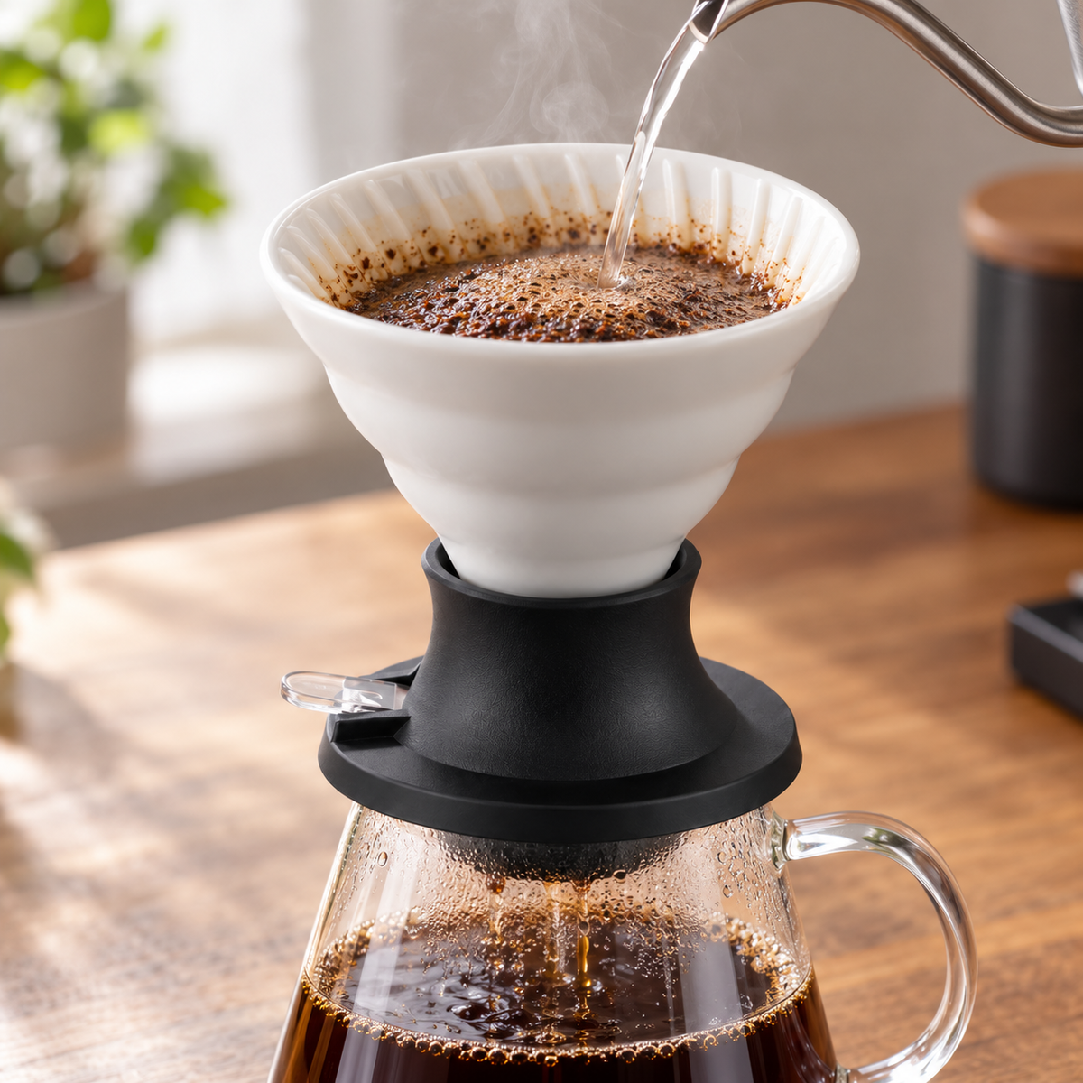 Cafetera V60 Dripper Tipo Hario Switch Ceramica Blanco | Metodo Cafe por Inmersion