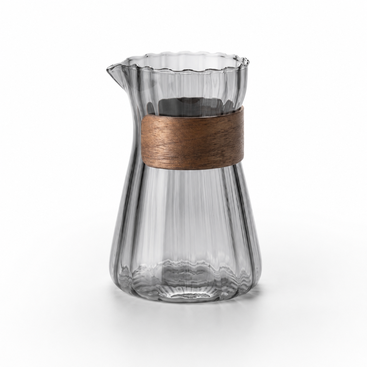 Servidor de Cafe y Jarra de Vidrio con Mango de Madera 400ml