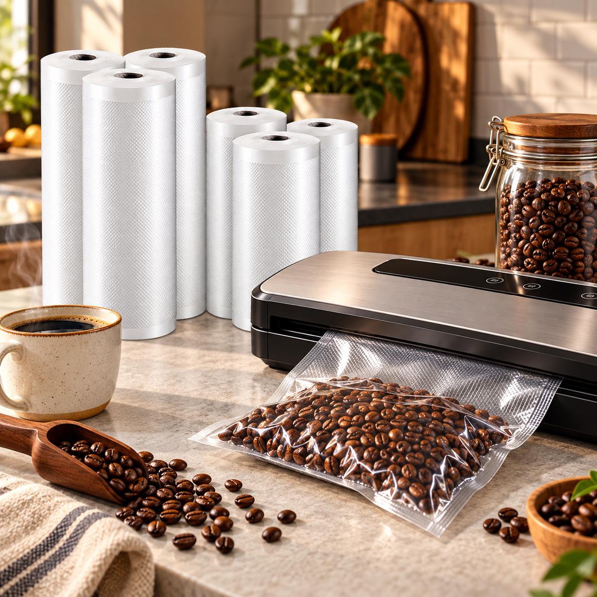 Rollos para Selladora al Vacio x6 | 8" y 11" para Cafe y Alimentos