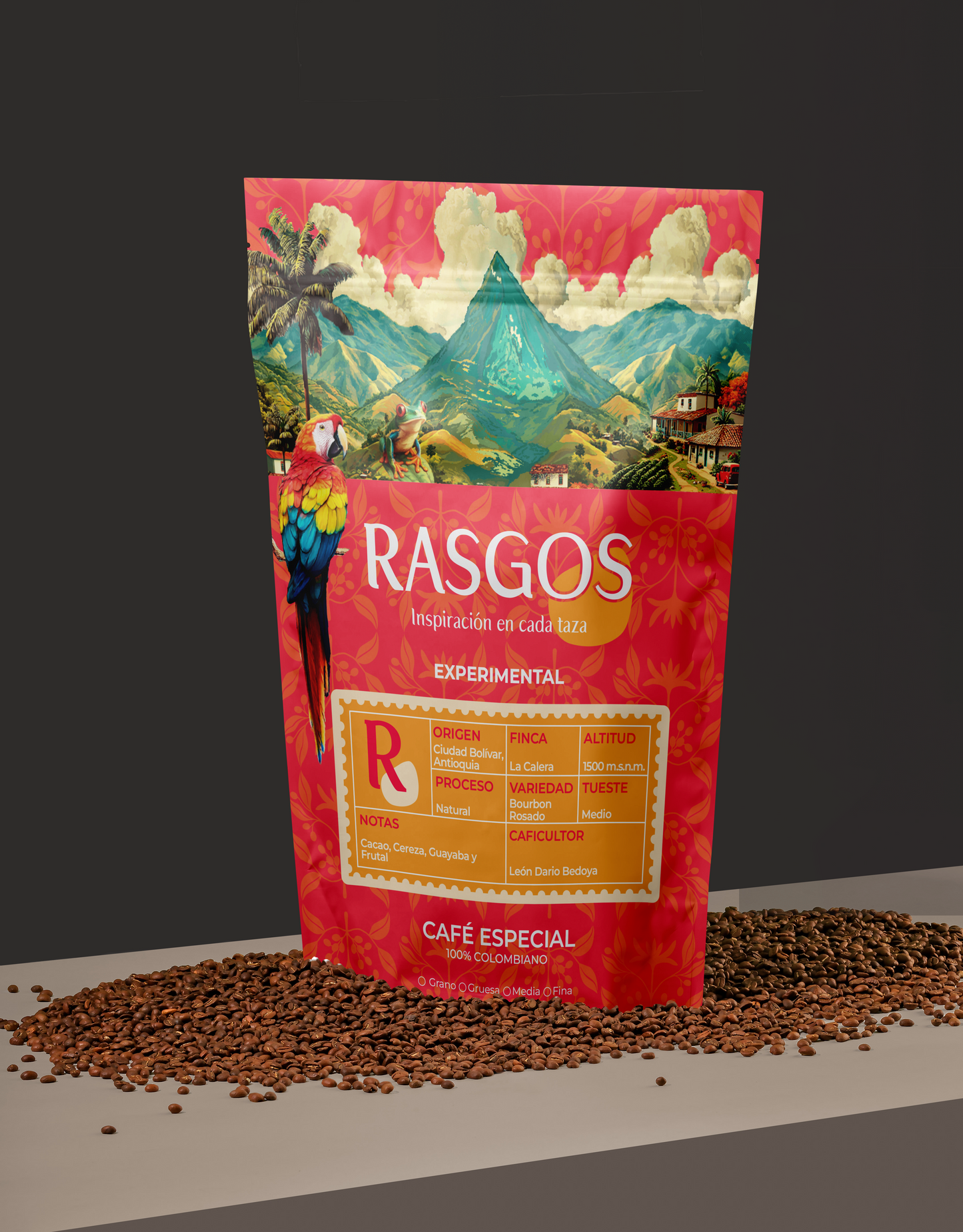 Kit Vaso Termo Cafe Exotico Bourbon Rosado Natural