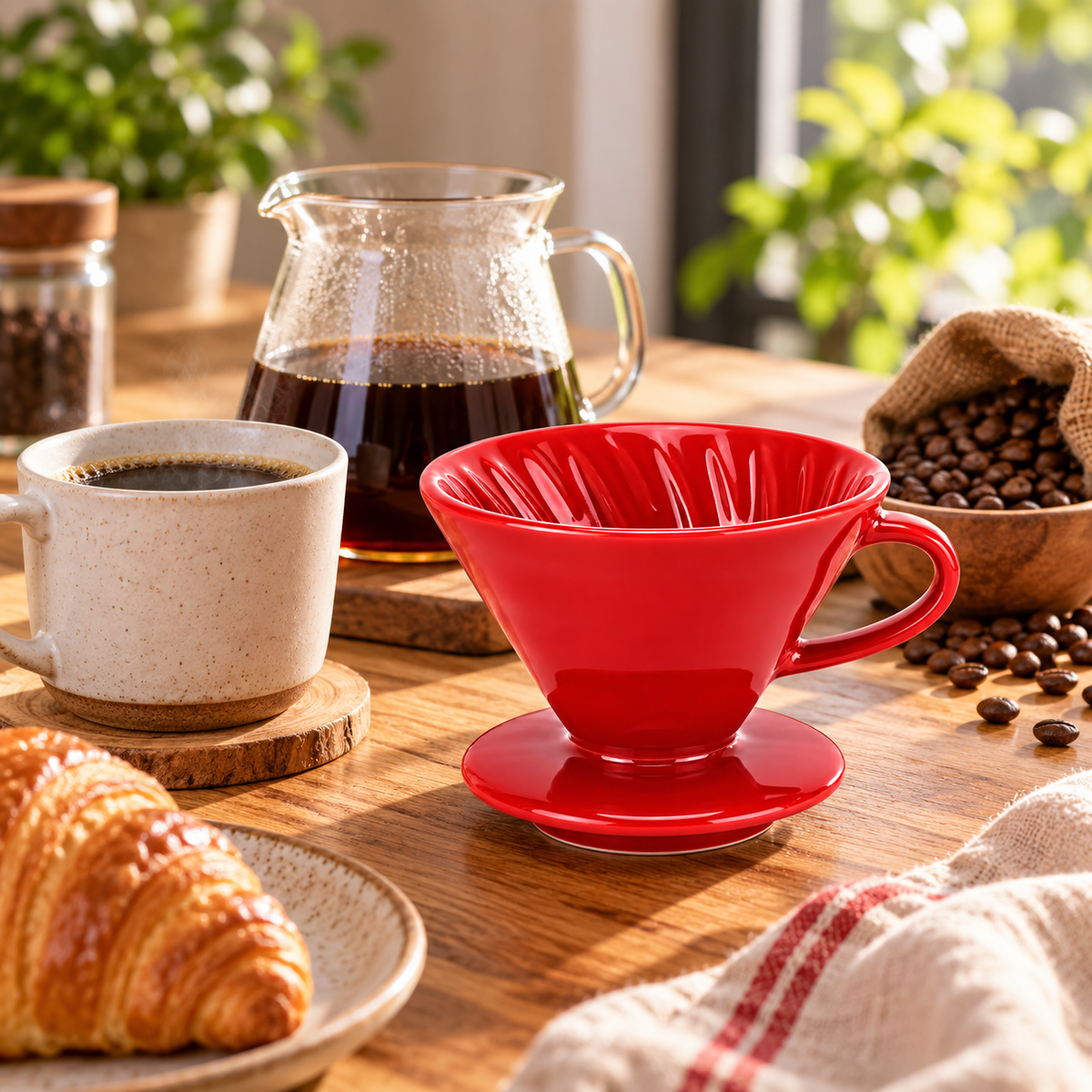 Metodo Cafetera V60 Ceramica 02 Roja